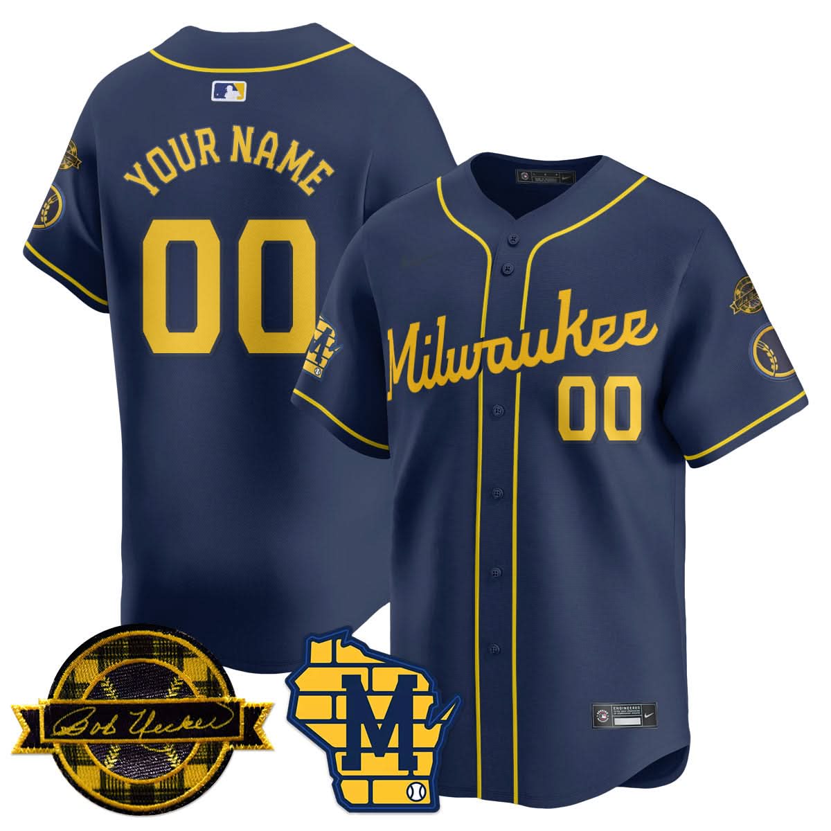 MB 2025 Limited Custom Jersey - Bob Uecker Patch - Stitched