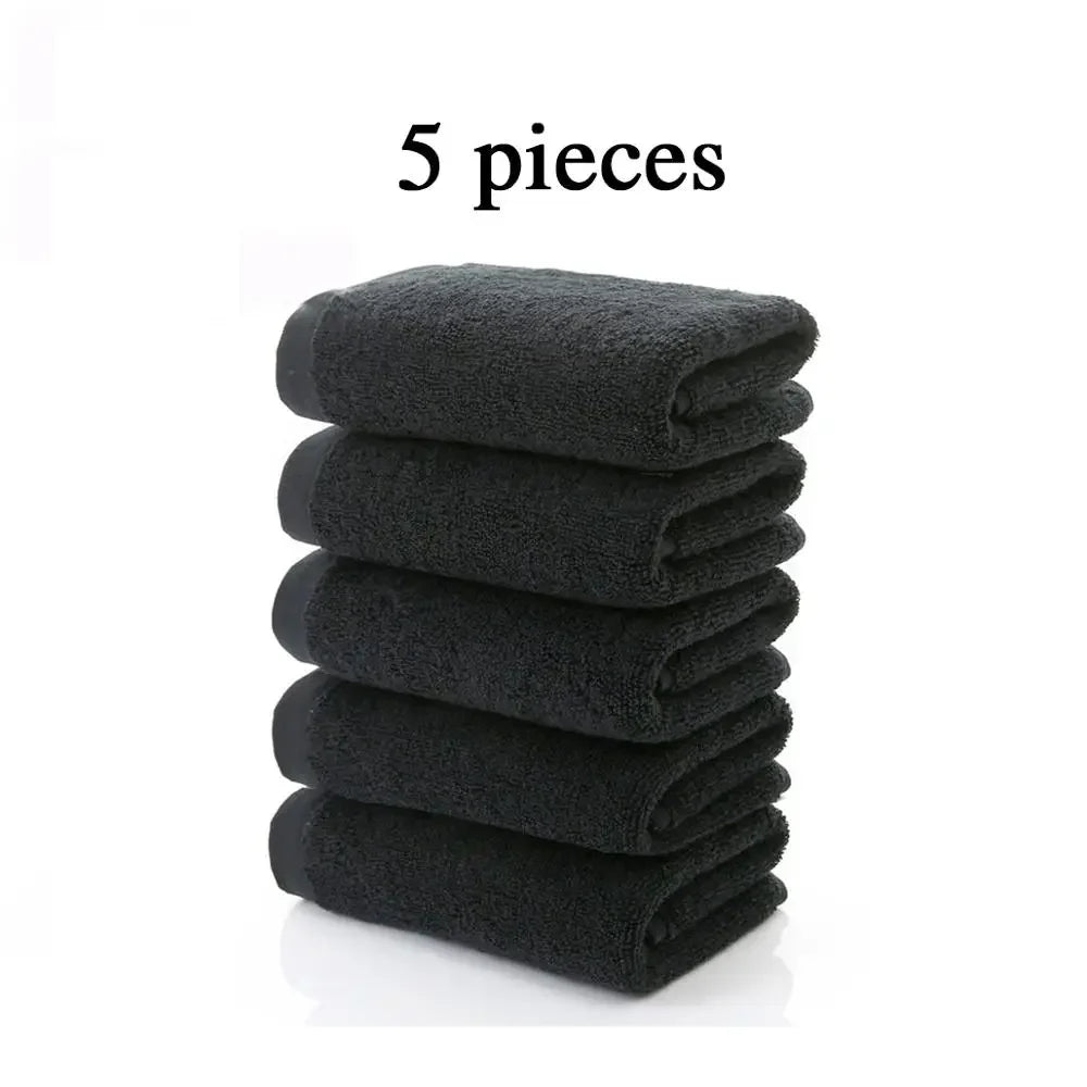 5 piece 100% Cotton Black Face Towel No Fading Bath Towels Large Men's Beach Towel for Hotel Corporate Gift DropShip Available