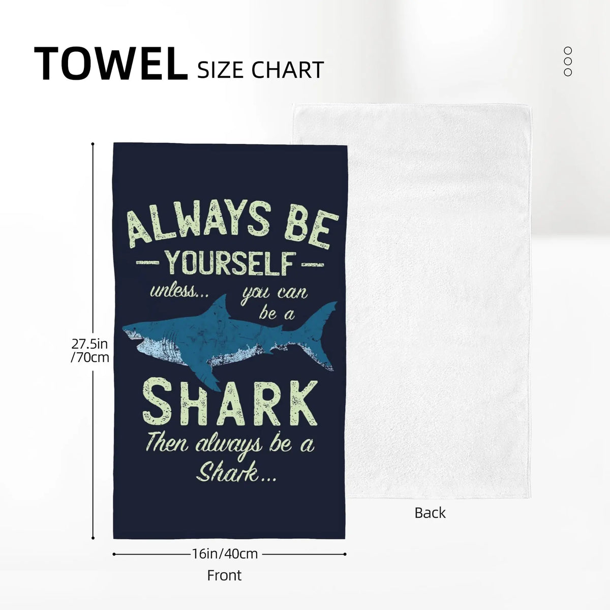 Custom Always be a Shark Soft Face Towel Quick Dry Pool Bath Cotton Towels Breathable