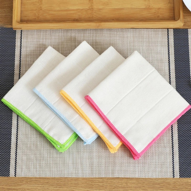 10pcs Dishwashing Towels Durable Kitchen Cleaning Cloth Household Table Cleaning Cloth Oily Cloth Hygienic Easy Clean Dust