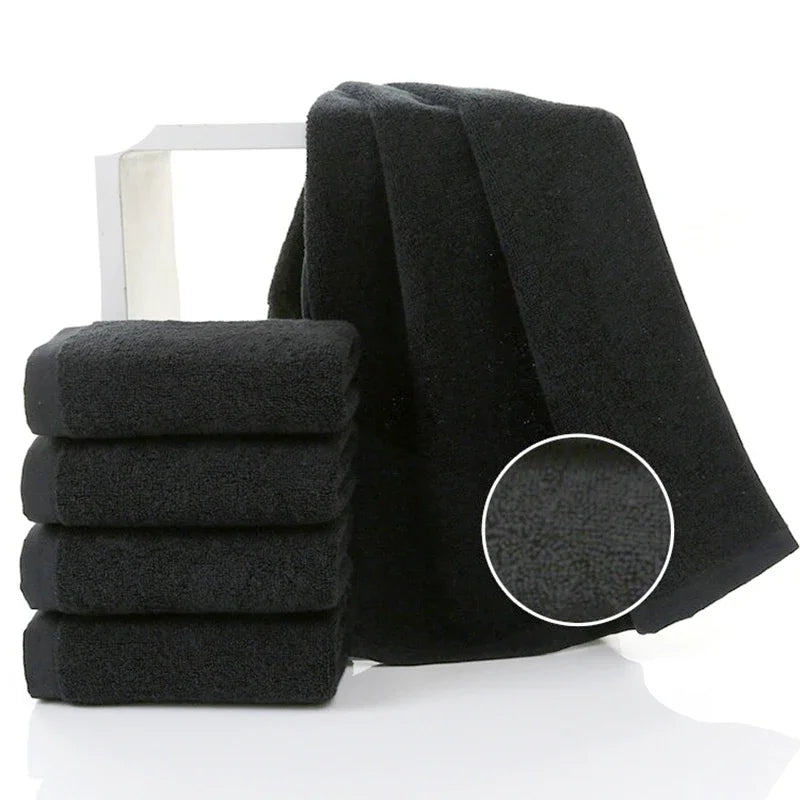 5 piece 100% Cotton Black Face Towel No Fading Bath Towels Large Men's Beach Towel for Hotel Corporate Gift DropShip Available