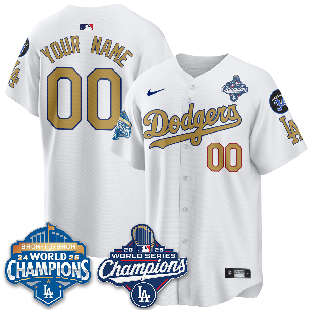 Custom LAD 2025 World Series Champions Jersey - Stitched