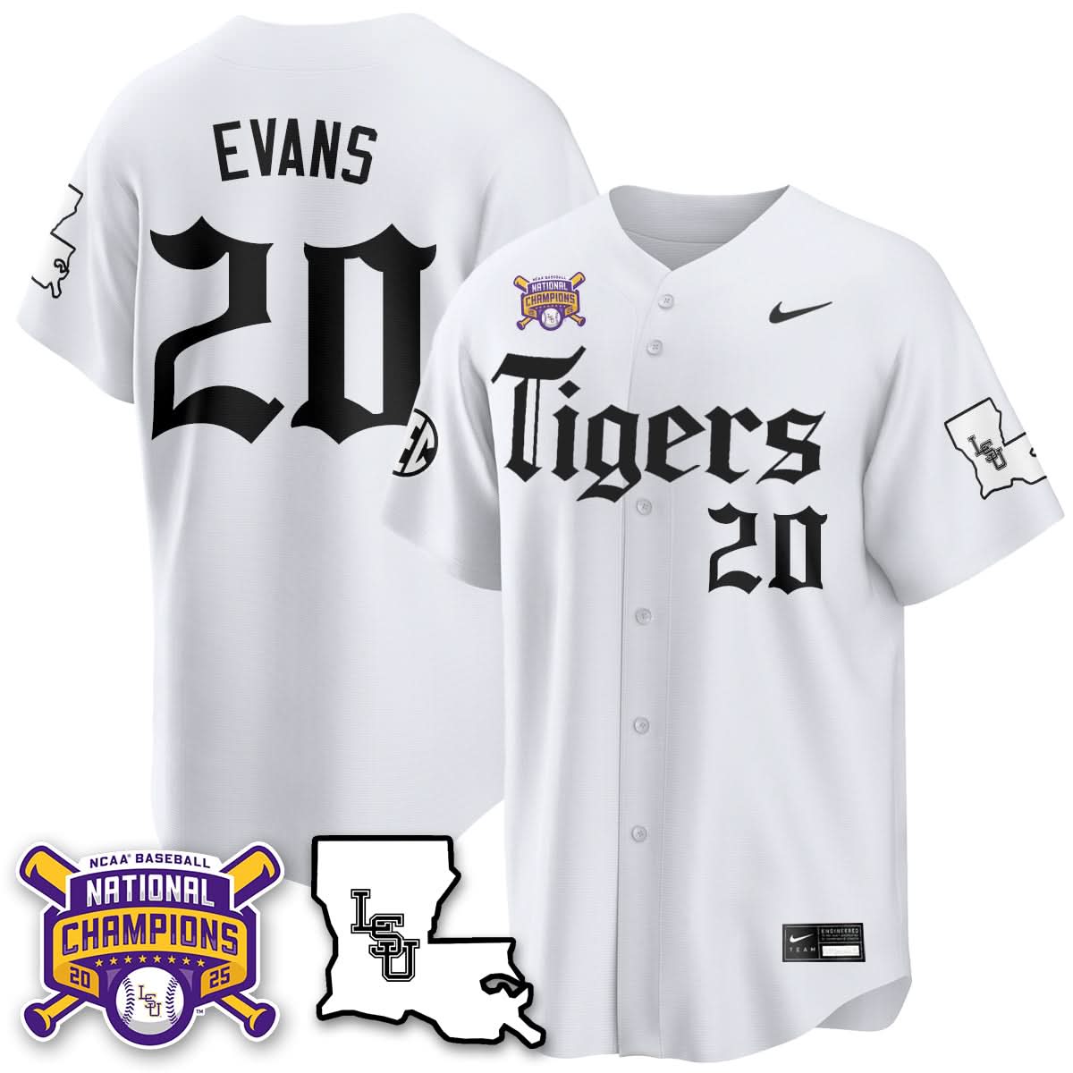 LSU 2025 World Series Champions 'Gothic Geaux Edition' Jersey - Stitched