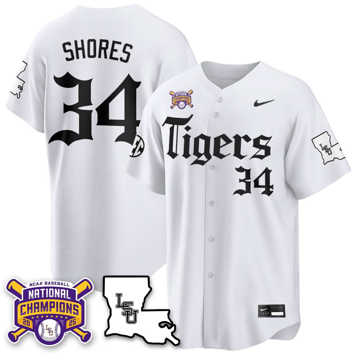 LSU 2025 World Series Champions 'Gothic Geaux Edition' Jersey - Stitched