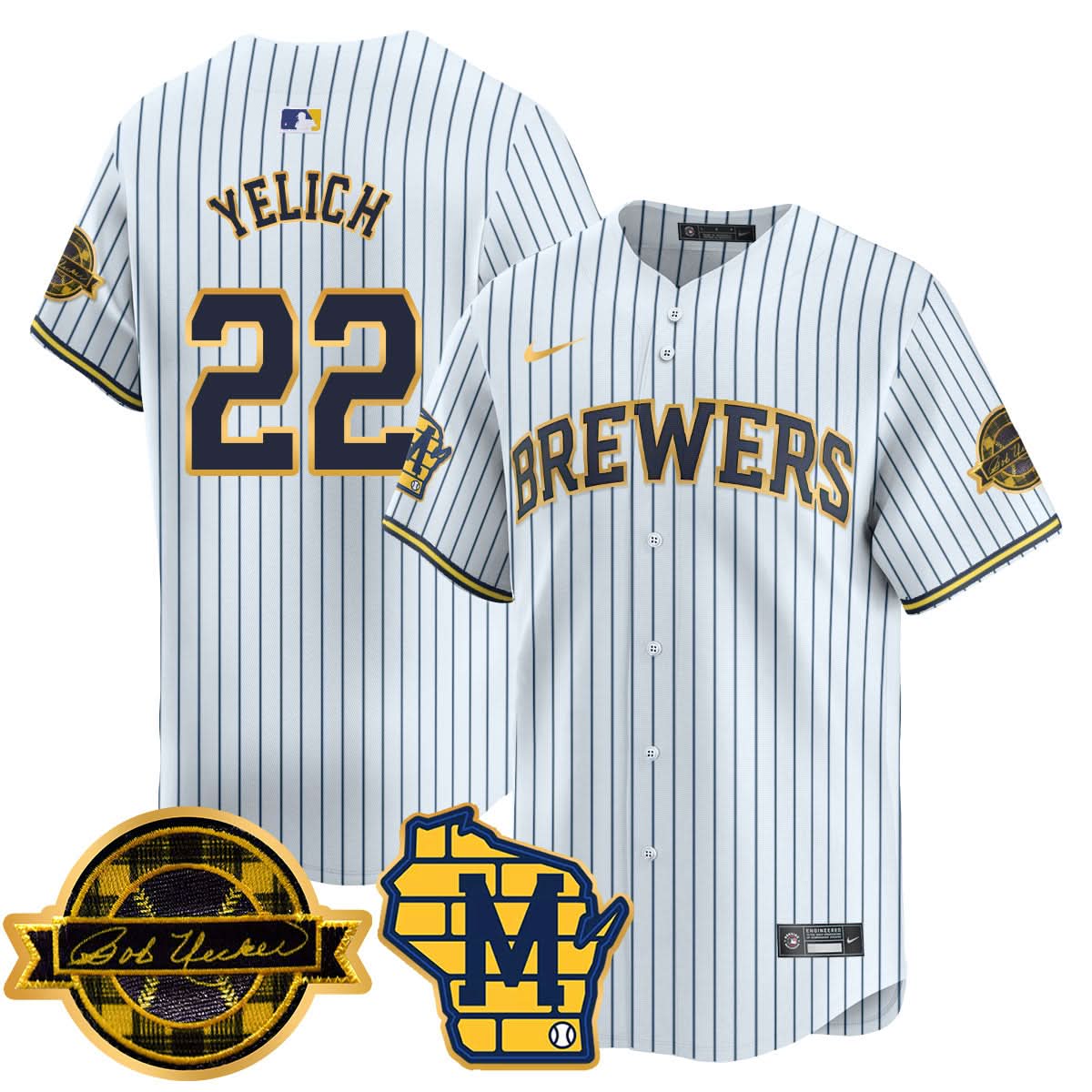 MB 2025 Limited Gold Jersey - Bob Uecker Patch - Stitched