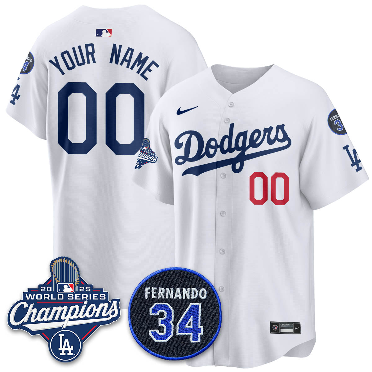 LAD 2025 World Series Champions Custom Jersey - Stitched