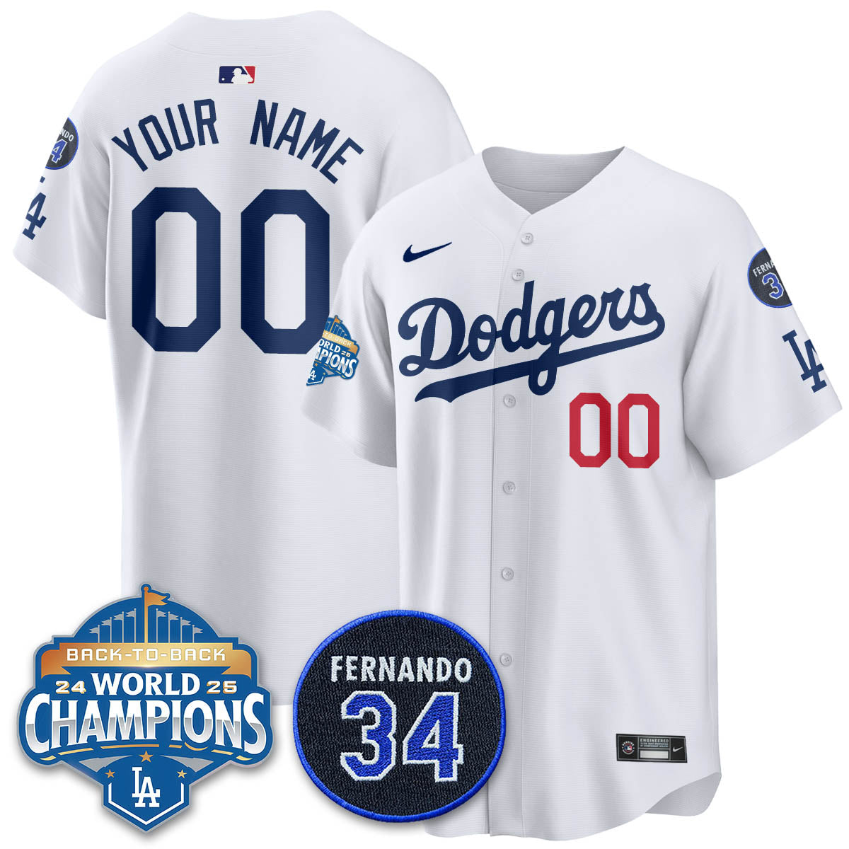 LAD 2025 Back To Back Champions Custom Jersey - Stitched