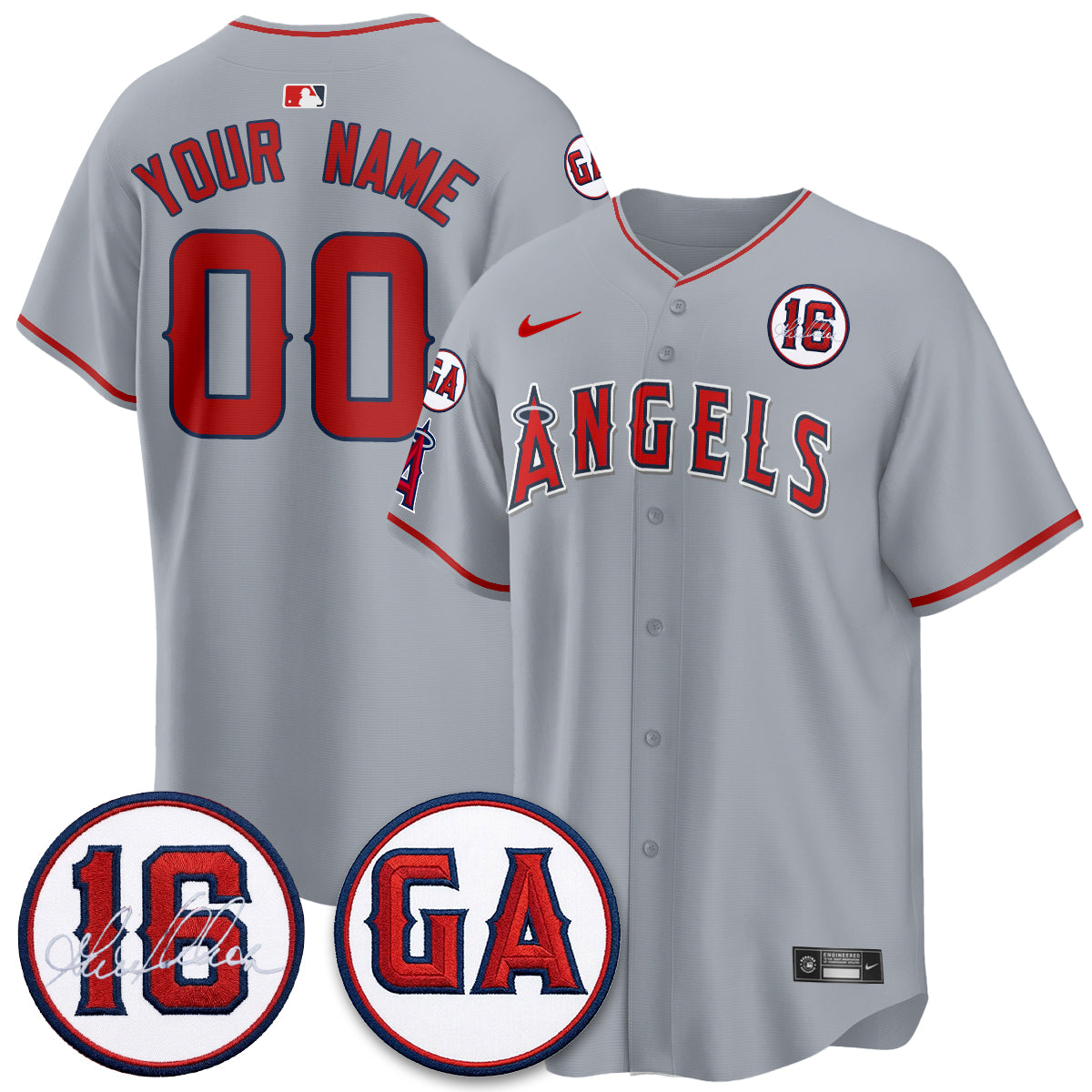 LAA Garret Anderson Tribute Patch Vapor Premier Limited Custom Jersey - Stitched