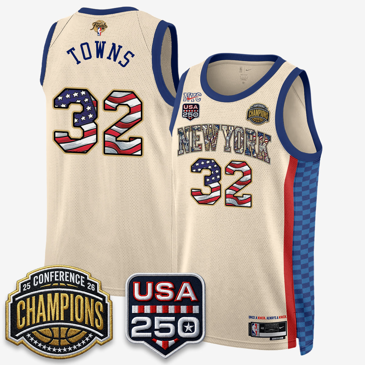 NYK 2026 Basketball  Eastern Conference Champions x Fourth of July Vapor Jersey - Stitched