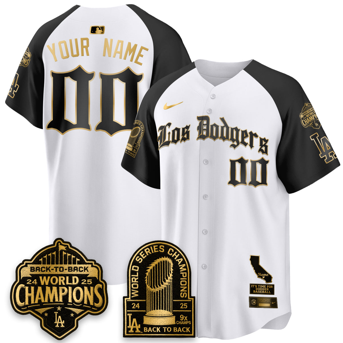 LAD World Series Champions Vapor Premier Limited Gothic Edition Custom Jersey - Stitched
