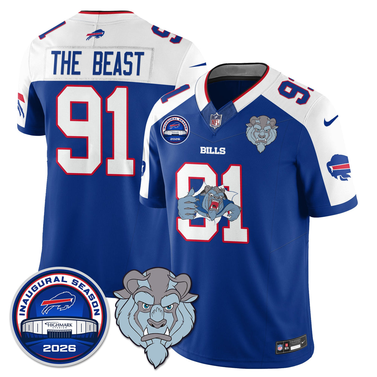 BUF x Hairy Blue Beast Edition Vapor Jersey - Stitched