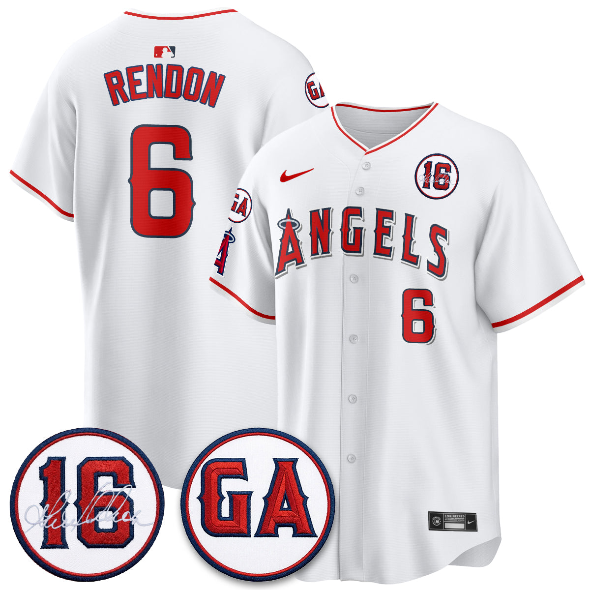 LAA Garret Anderson Tribute Patch Vapor Premier Limited Jersey - Stitched