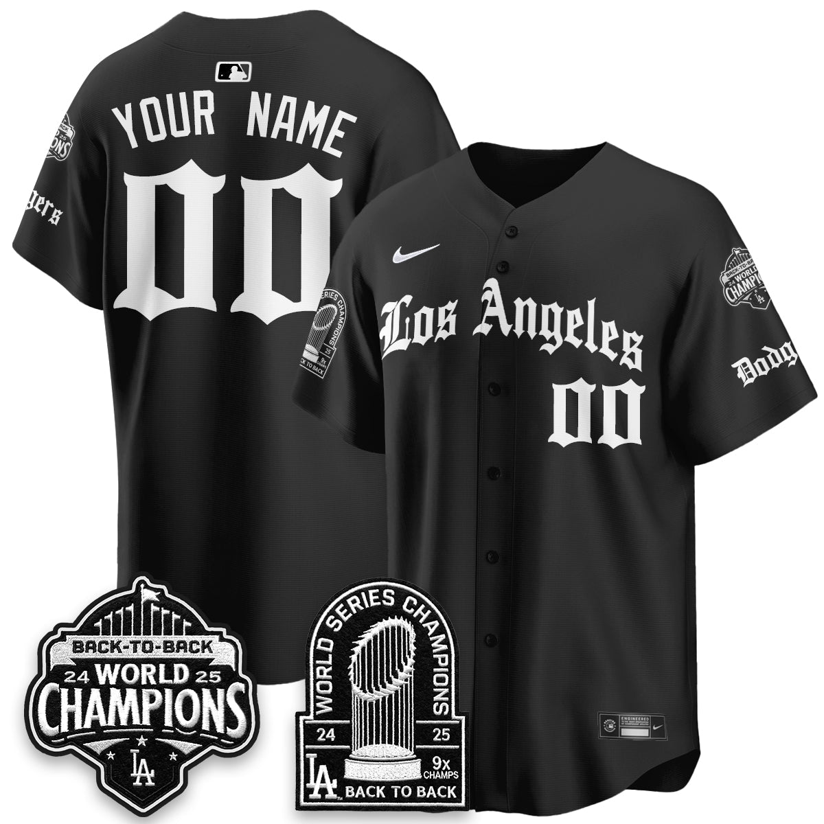 LAD WS Champions Back 2 Back Patch Vapor Premier Limited Gothic Edition Custom Jersey - Stitched