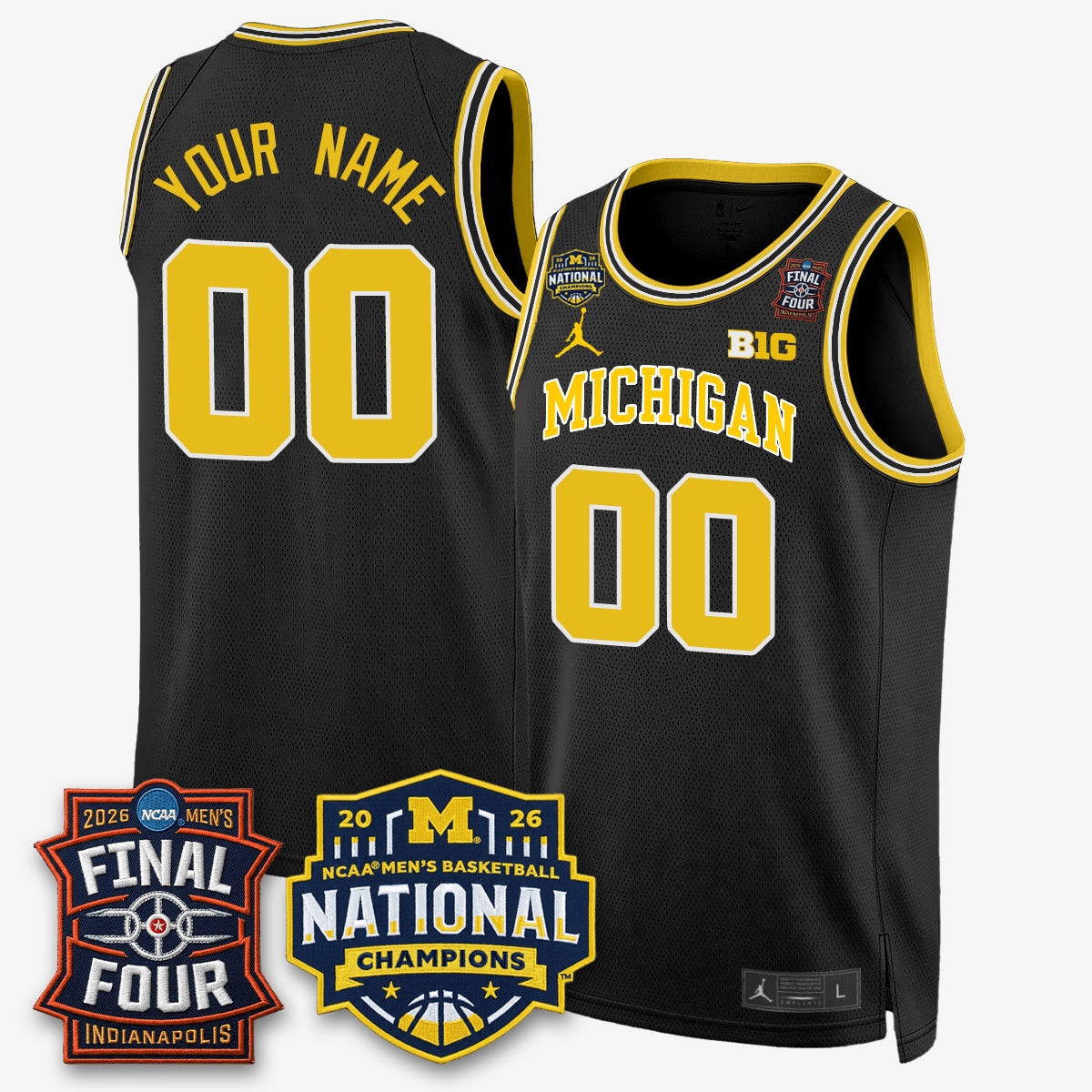 MICH 2026 NCAA Men's Basketball Champions Limited Custom Jersey - Stitched