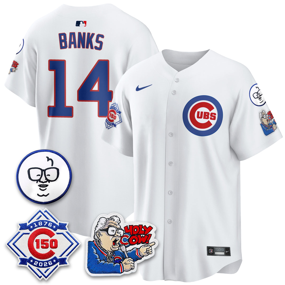 CHC 150th Anniversary Harry Caray Holy Cow Vapor Premier Limited Jersey - Stitched V2