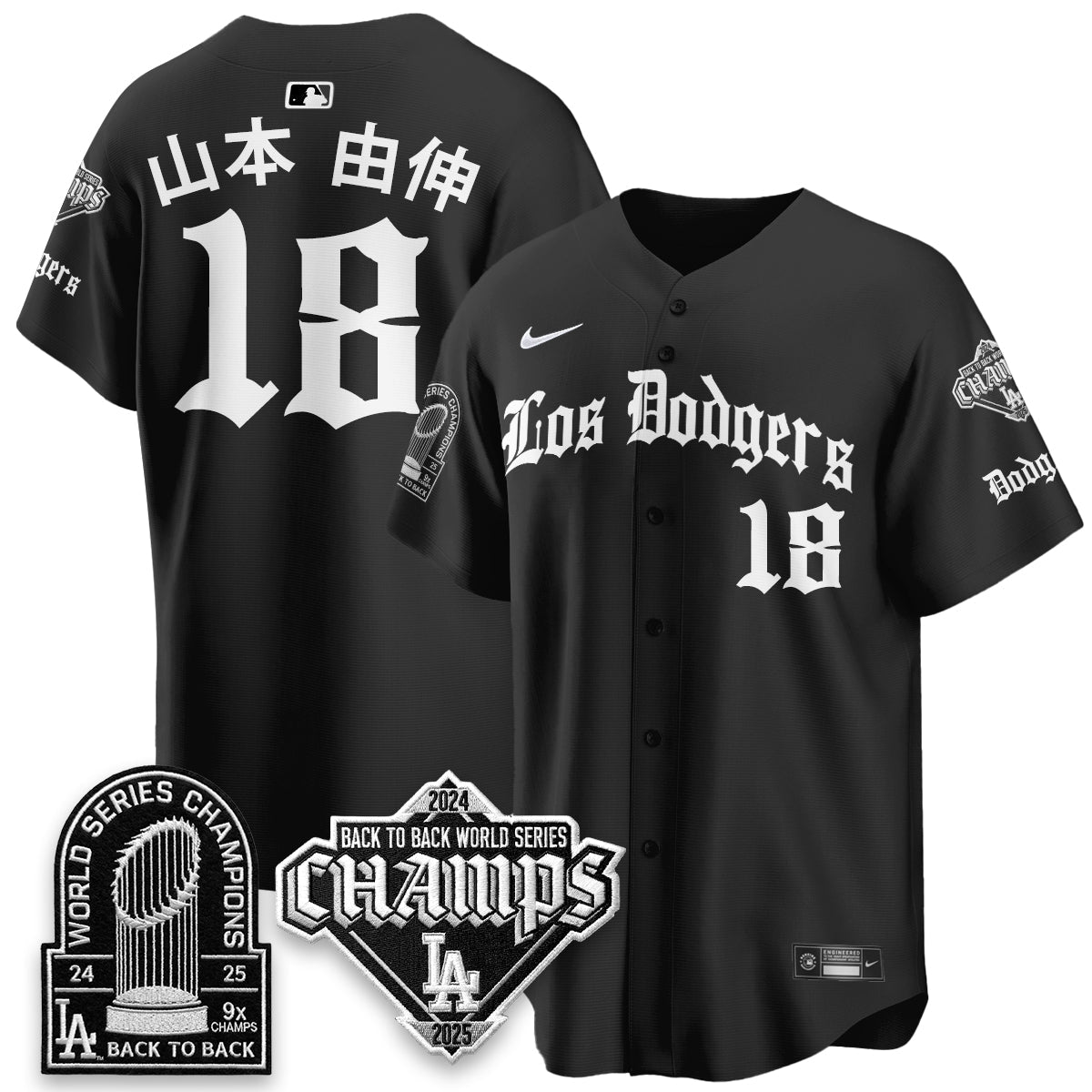 LAD World Series Champions B2B Patch Vapor Premier Limited Gothic Edition Jersey - Stitched