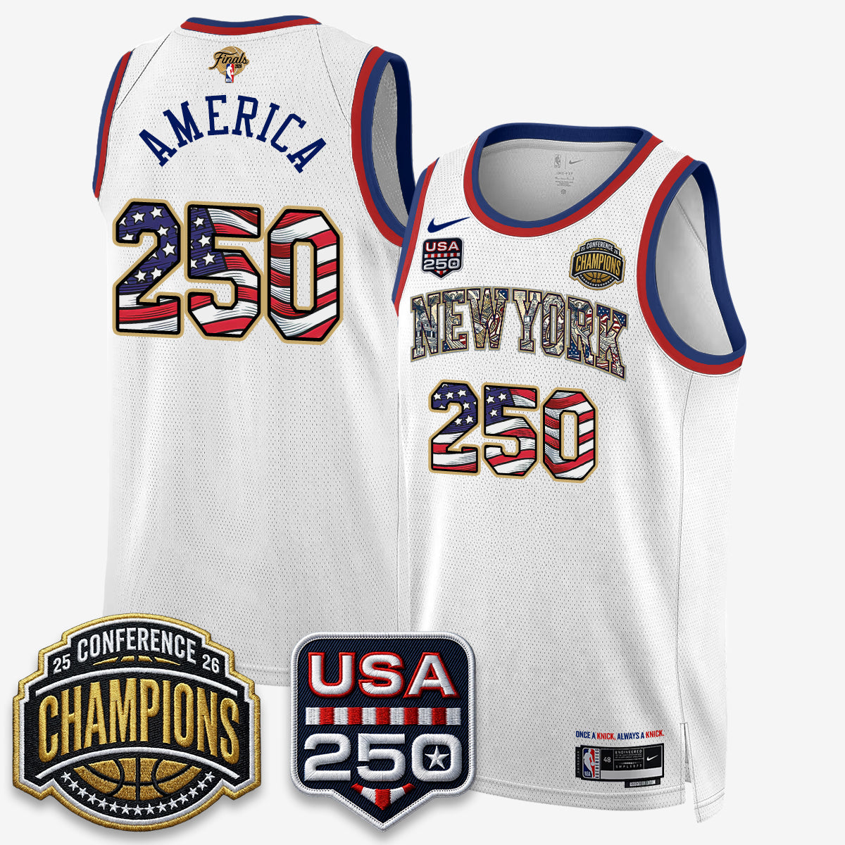 NYK 2026 Basketball  Eastern Conference Champions x Fourth of July Vapor Jersey - Stitched