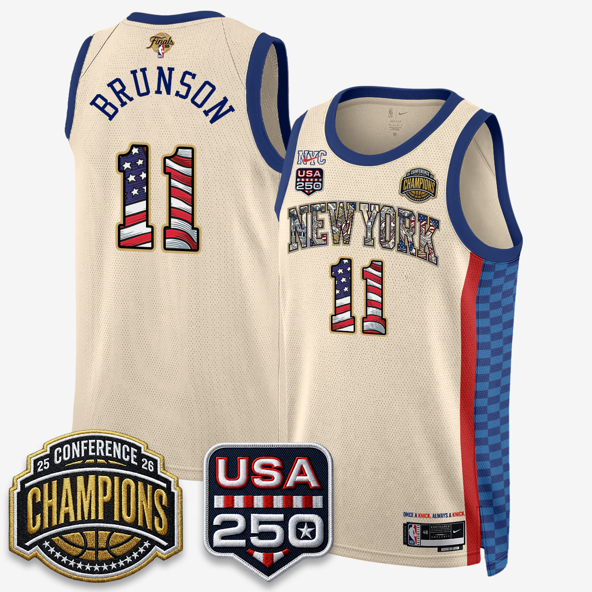 NYK 2026 Basketball  Eastern Conference Champions x Fourth of July Vapor Jersey - Stitched