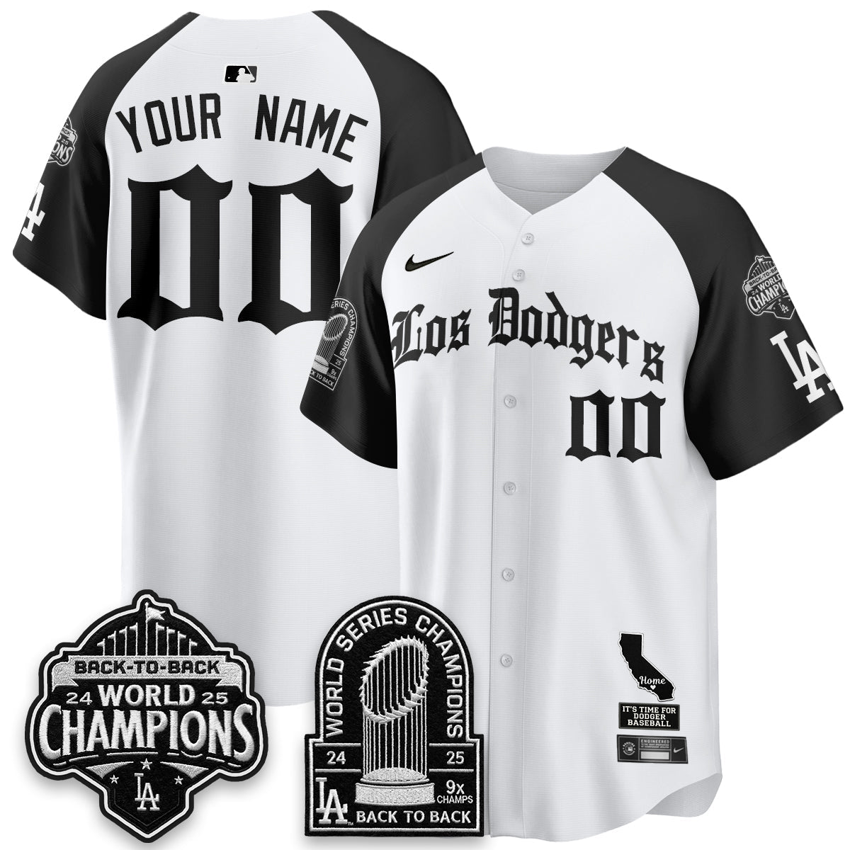 LAD World Series Champions Vapor Premier Limited Gothic Edition Custom Jersey - Stitched