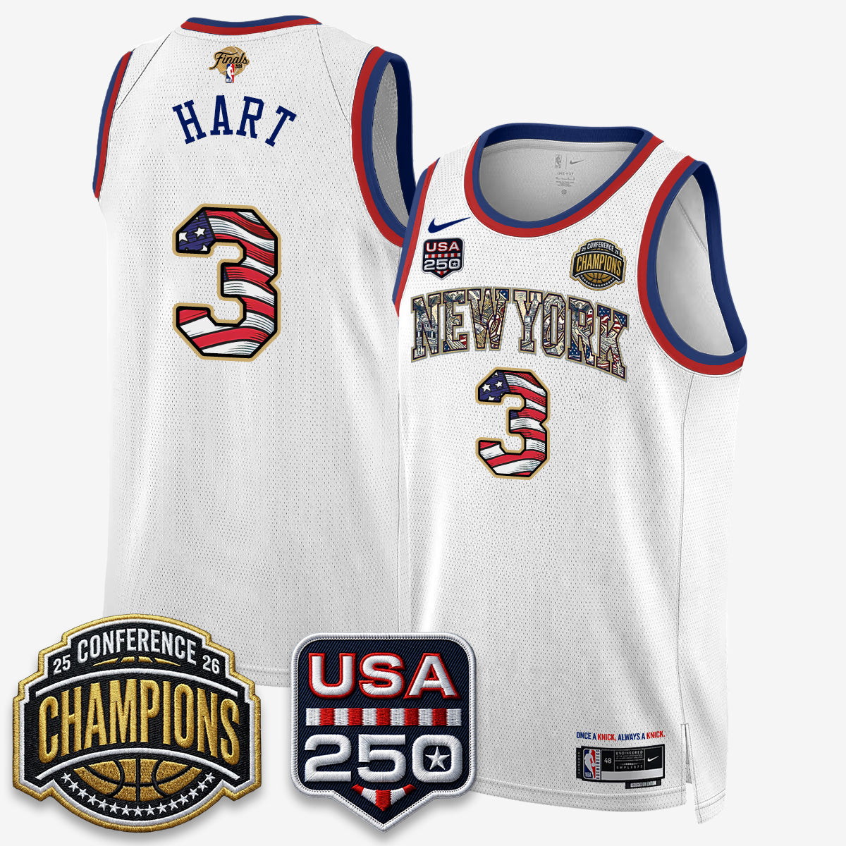 NYK 2026 Basketball  Eastern Conference Champions x Fourth of July Vapor Jersey - Stitched