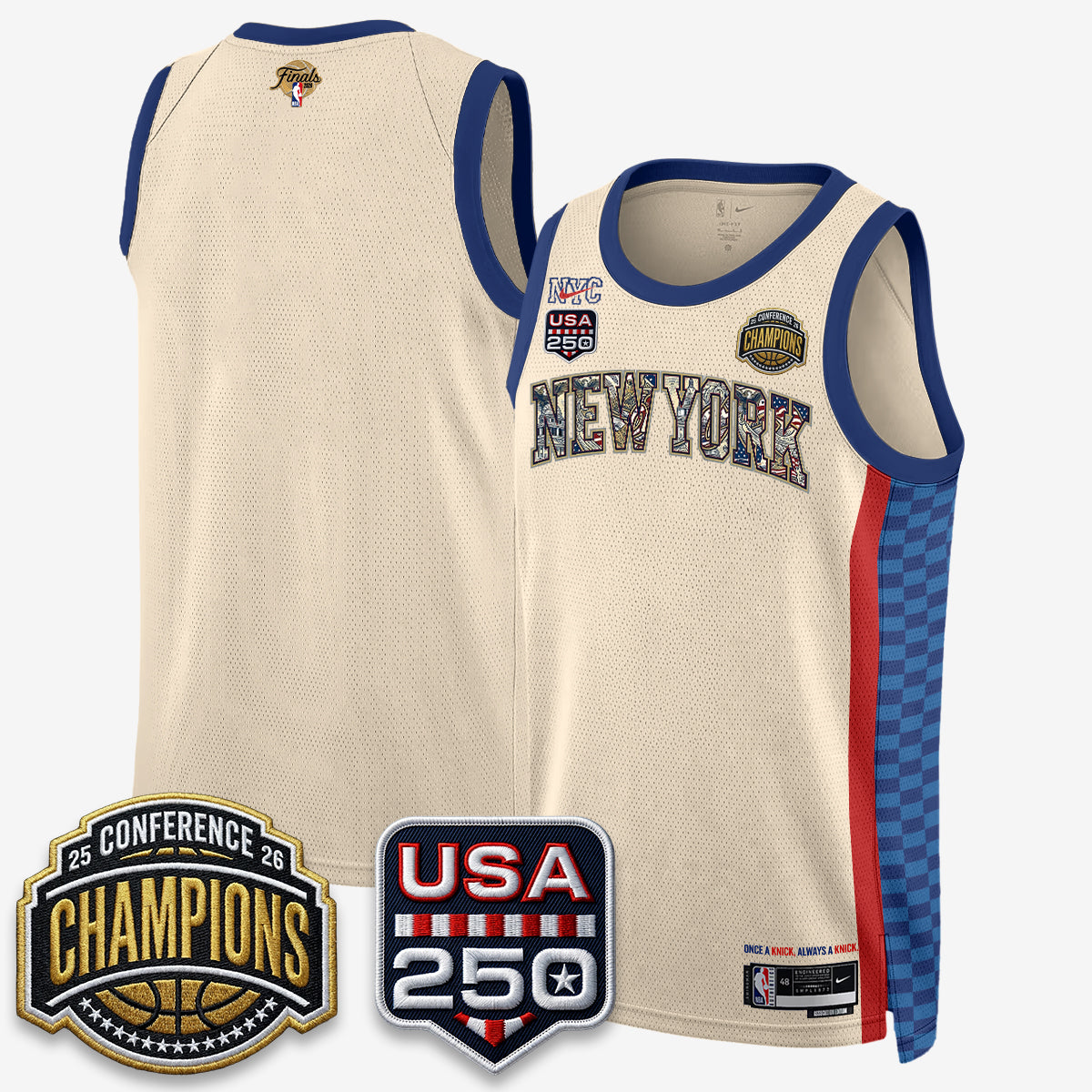 NYK 2026 Basketball  Eastern Conference Champions x Fourth of July Vapor Jersey - Stitched