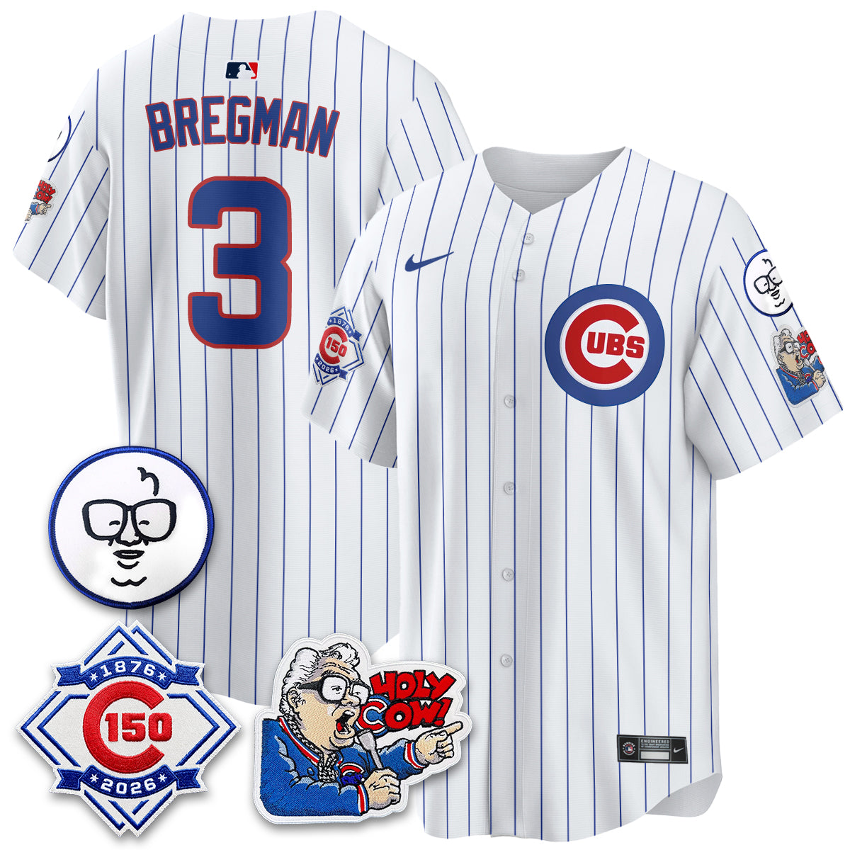 CHC 150th Anniversary Harry Caray Holy Cow Vapor Premier Limited Jersey - Stitched V2