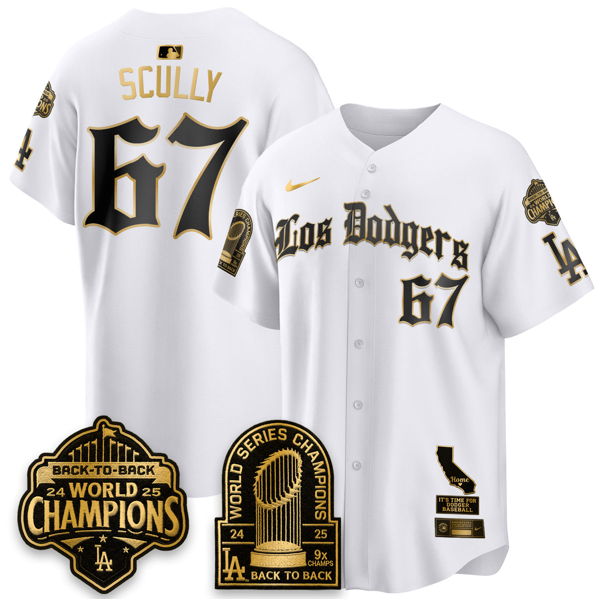LAD World Series Champions Vapor Premier Limited Gothic Edition Jersey - Stitched