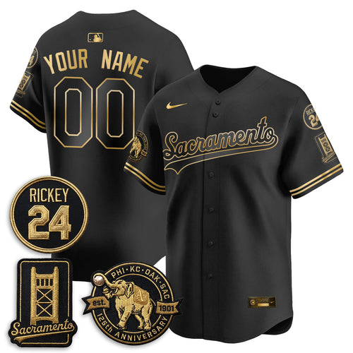 OAK 2026 Alternate Sacramento 125 Years Limited Vapor Gold Edition Custom Jersey - Stitched