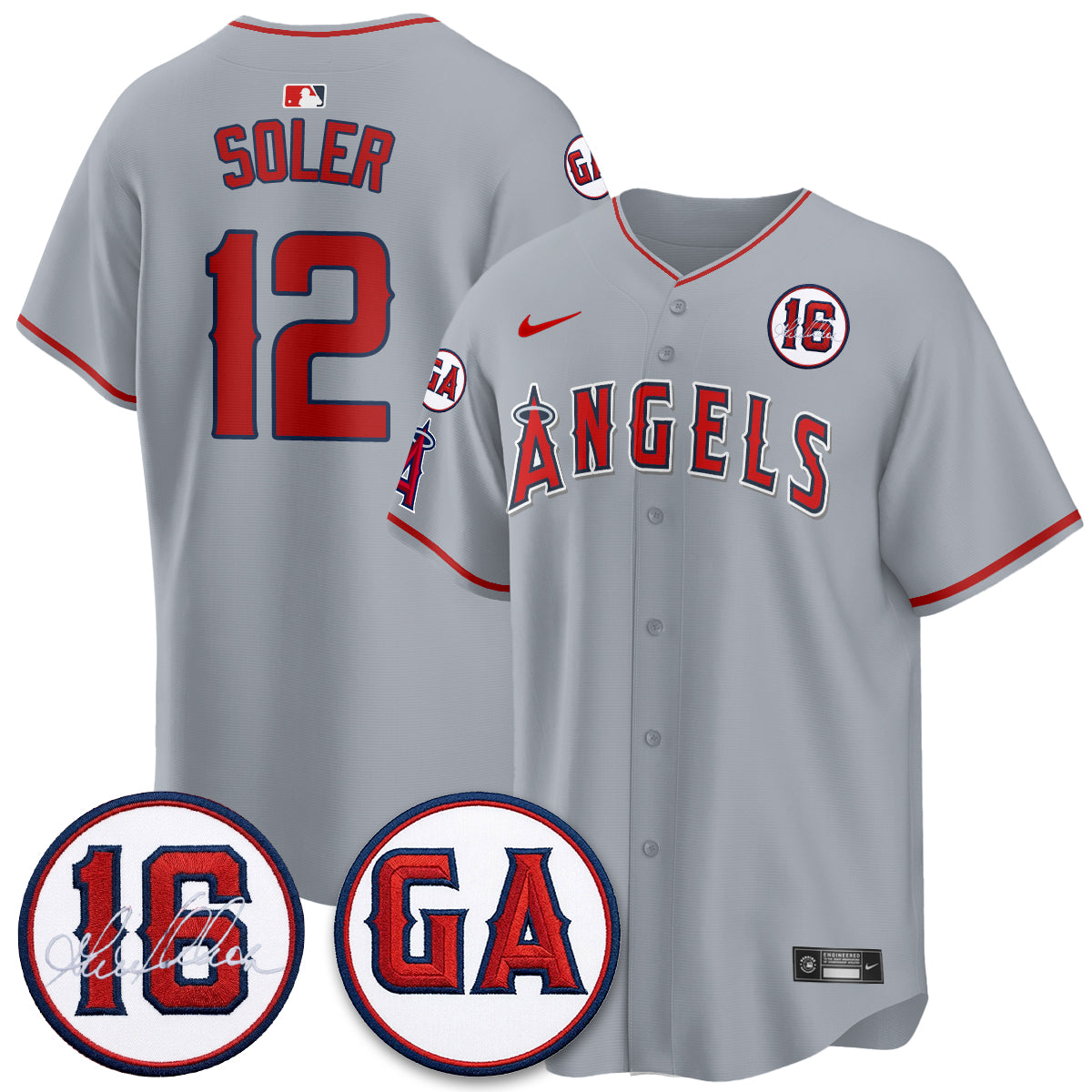 LAA Garret Anderson Tribute Patch Vapor Premier Limited Jersey - Stitched