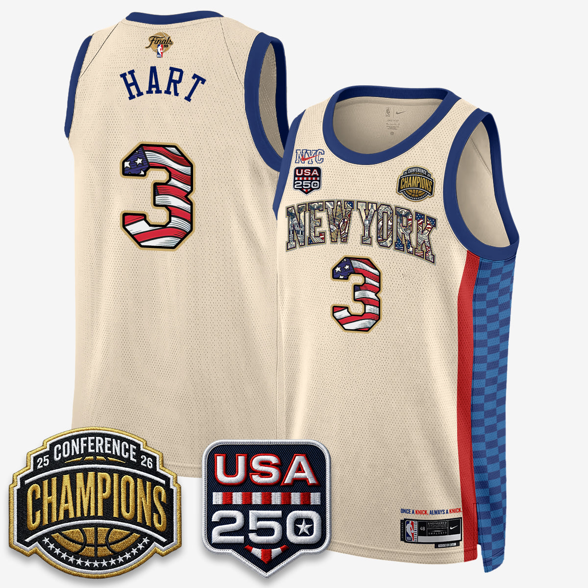 NYK 2026 Basketball  Eastern Conference Champions x Fourth of July Vapor Jersey - Stitched