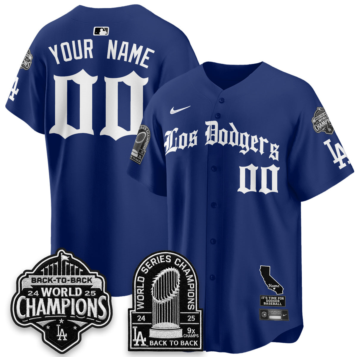 LAD World Series Champions Vapor Premier Limited Gothic Edition Custom Jersey - Stitched