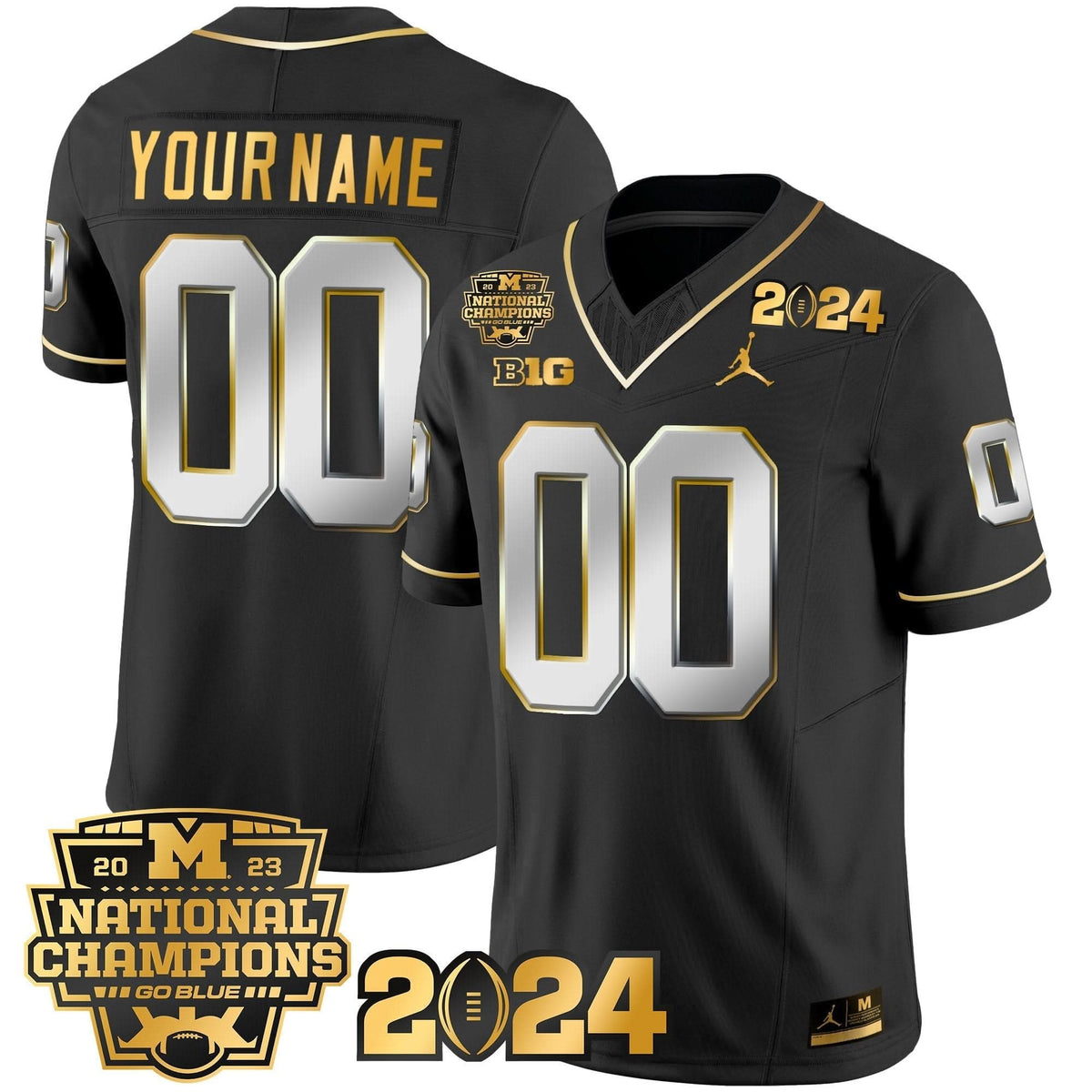MW 2023 National Champions Patch Gold Vapor Custom Jersey