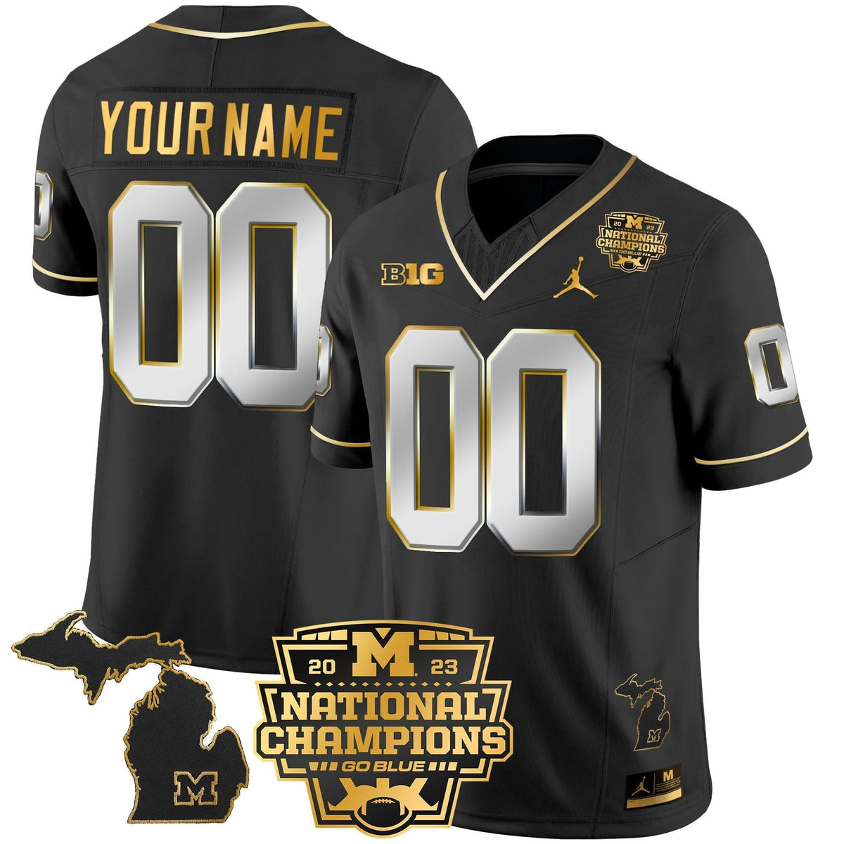 MW 2023 National Champions Patch Gold Vapor Custom Jersey V3