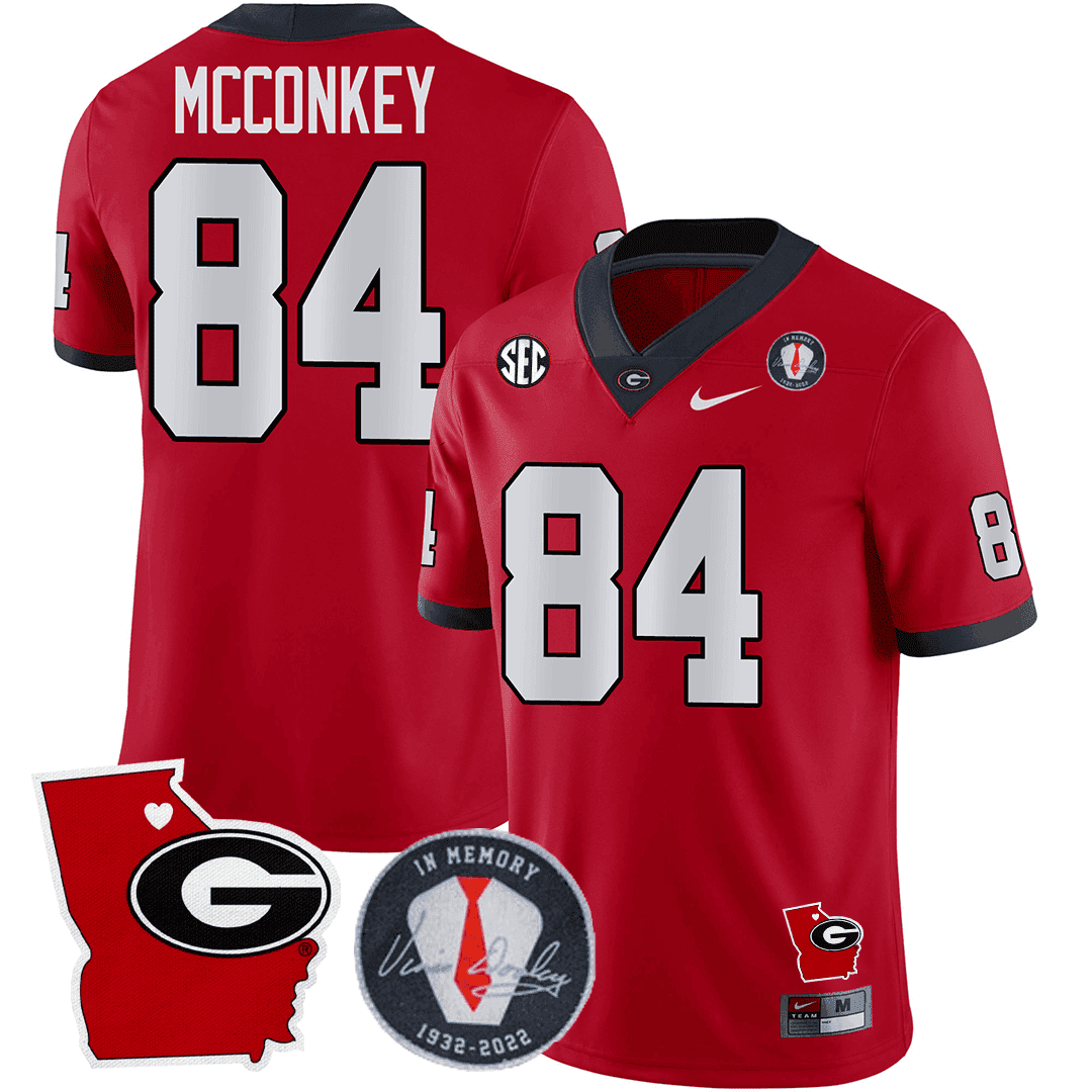 GB 2023 Vince Dooley Patch & Georgia State Map Jersey