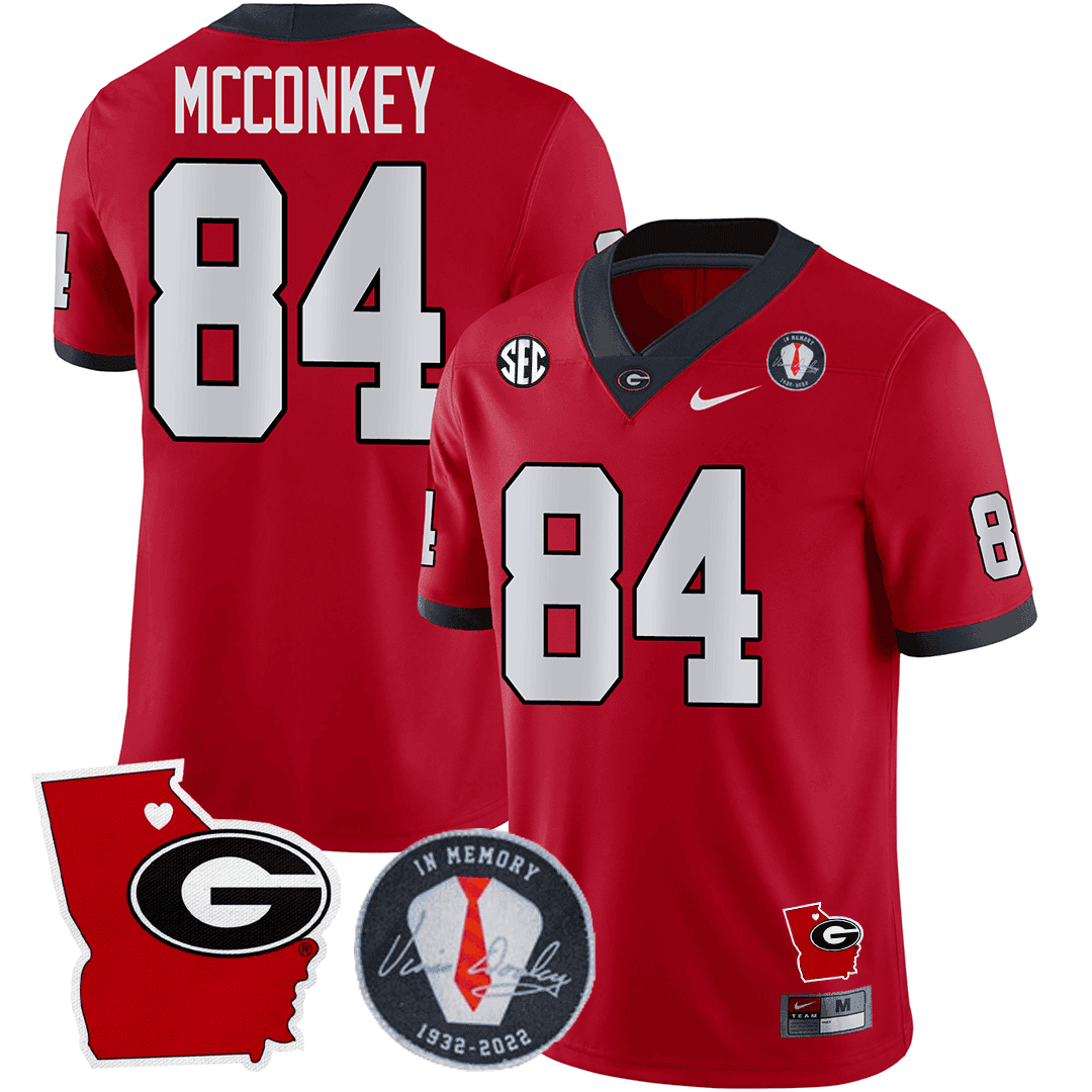 GB 2024 Vince Dooley Patch & Georgia State Map Jersey