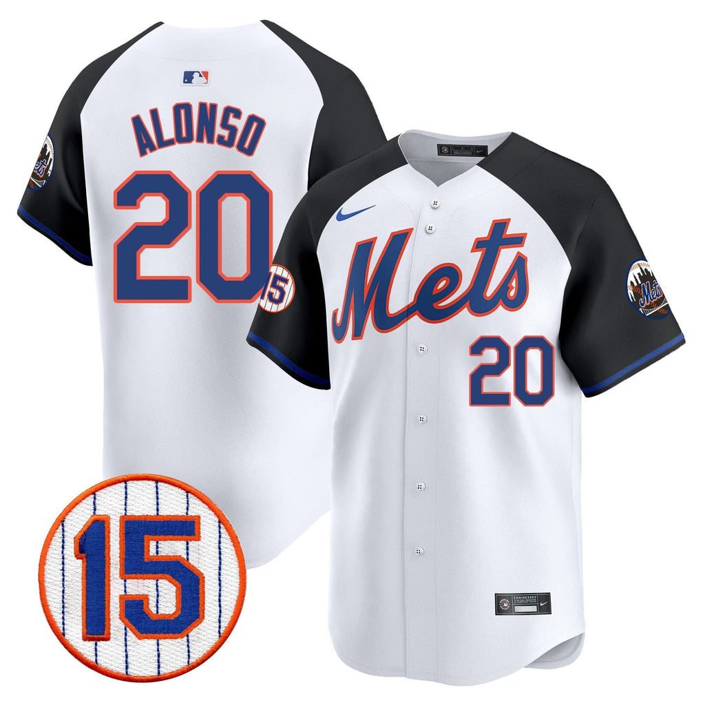 NYM Jerry Grote Patch Vapor Premier Limited Jersey - Stitched